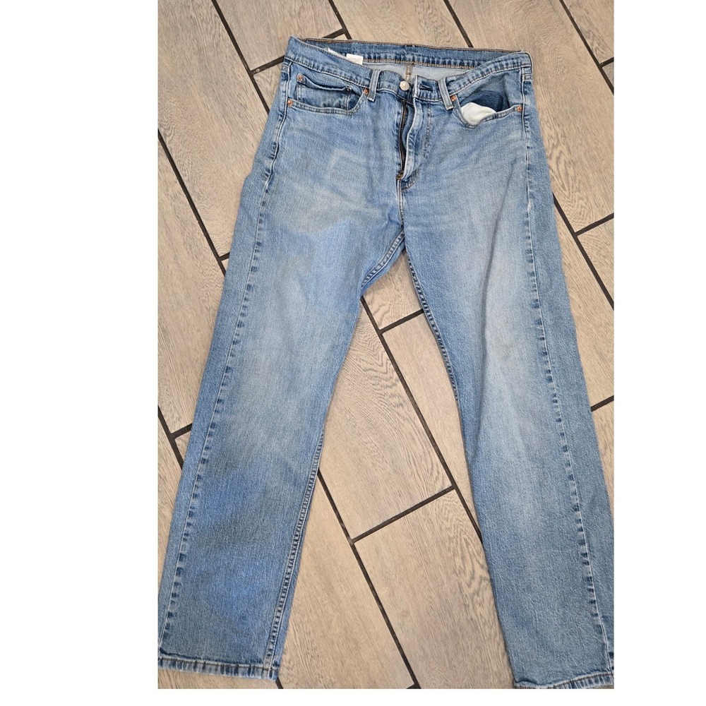 Levis 505 Regular Fit Jeans Light Wash Denim 34x32 Mens Straight Leg Pants